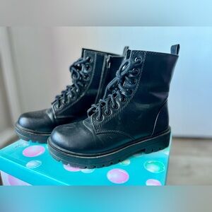 Soda Black Combat Boots